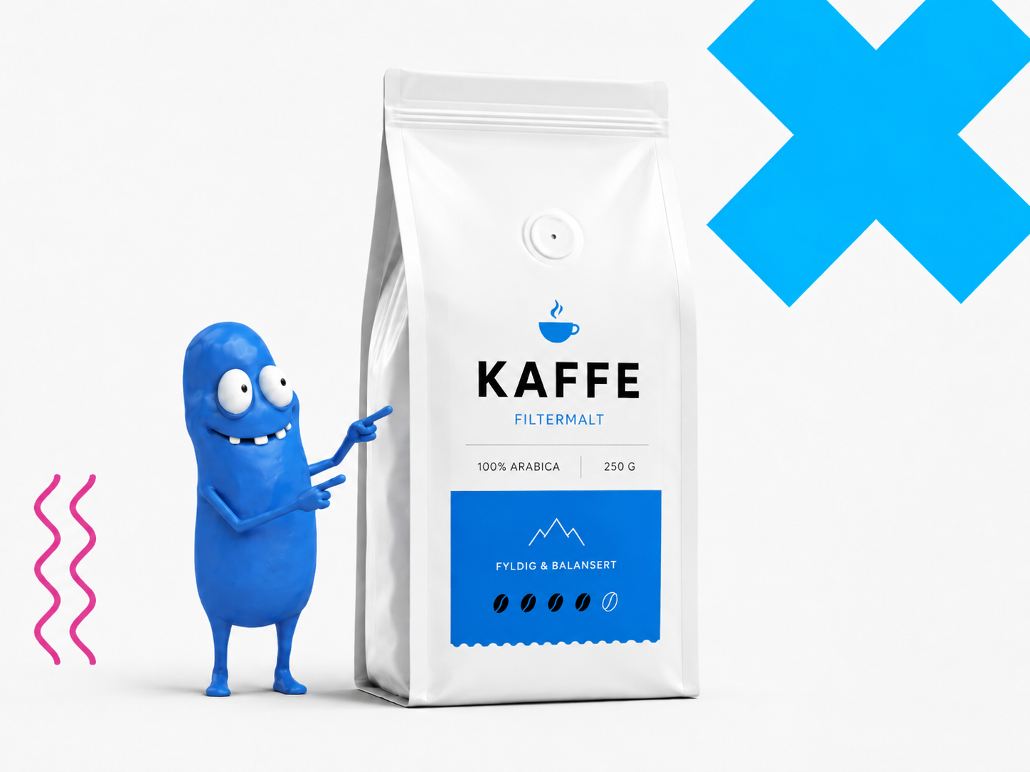 Pose med filtermalt kaffe til dugnad