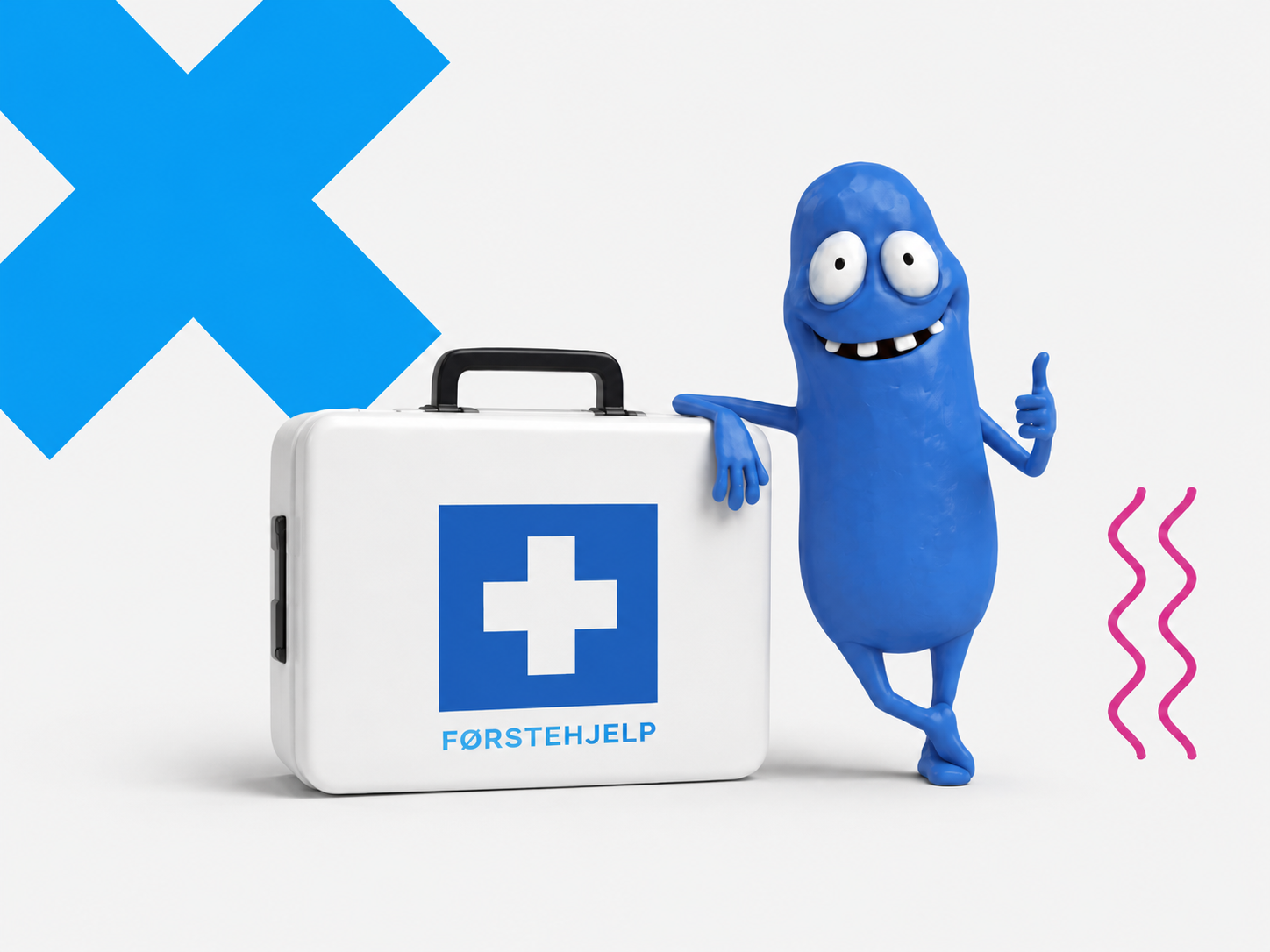 Hvit førstehjelpskoffert til dugnadssalg